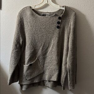 Habitat Clothes To Live In Knit Sweater Sz S Taupe Beige Asymmetrical